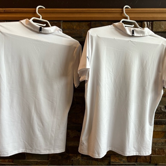 Puma White and Blue Striped Polo Golf Shirts - Picture 5 of 5
